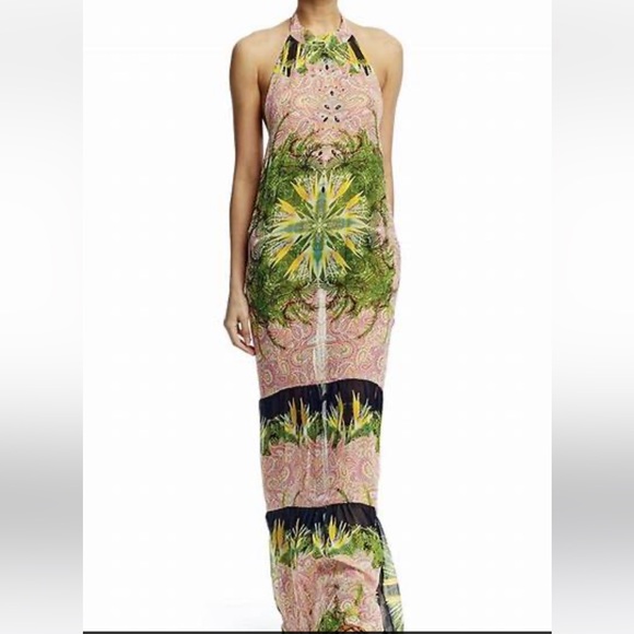 Artelier Nicole Miller La Plage collection~ Jungle Print Silk Maxi Dress